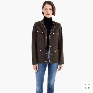 Navy blue J Crew waxed cotton field jacket